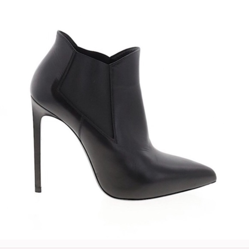 YSL Yves Saint Laurent Black Paris Chelsea Booties